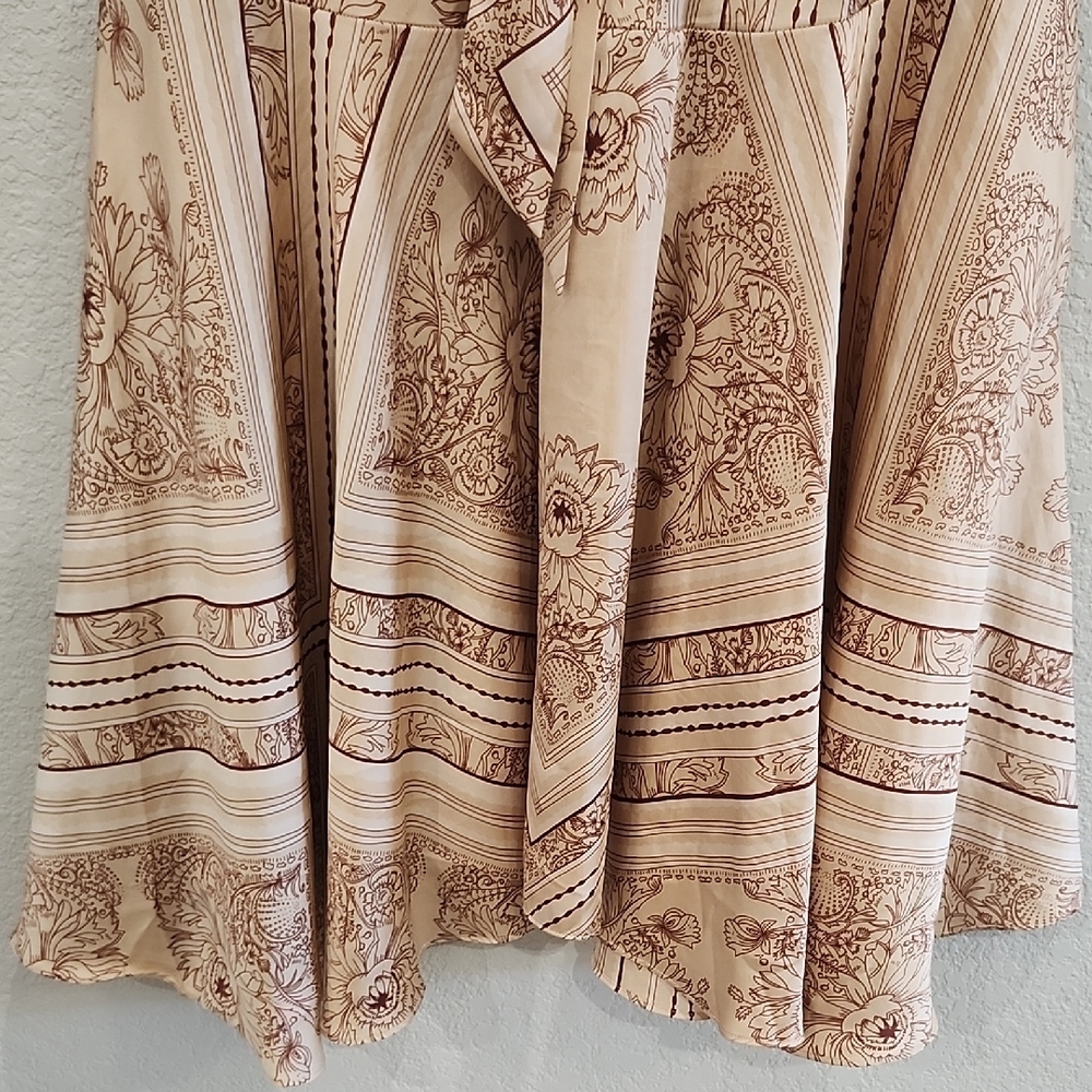 Free People Cream Brown Patchwork Patterned Strap… - image 8